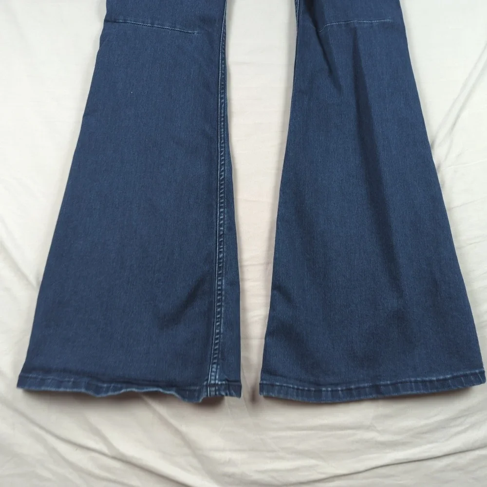 Free People Jeans‎ Womens 29 Blue Flare Stretch Dark Wash Hippie Boho